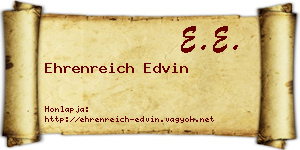 Ehrenreich Edvin névjegykártya